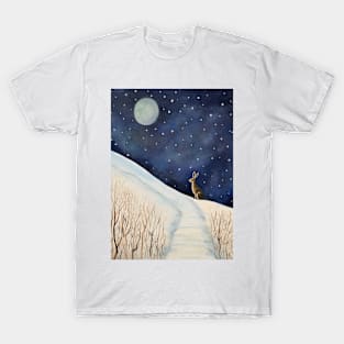 Moonlit Reverie: The Hare's Serenity T-Shirt